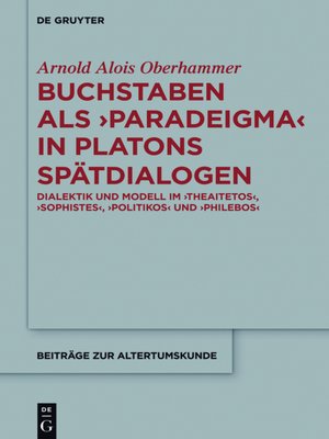 cover image of Buchstaben als paradeigma in Platons Spätdialogen